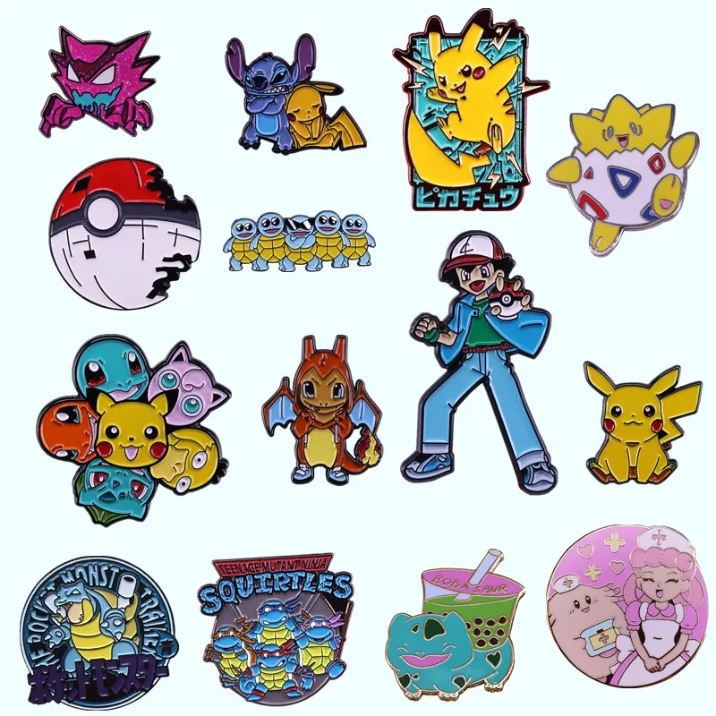 Аниме ТВ брошь с покемонами эмаль заколки животными модная металлическая Пикачу