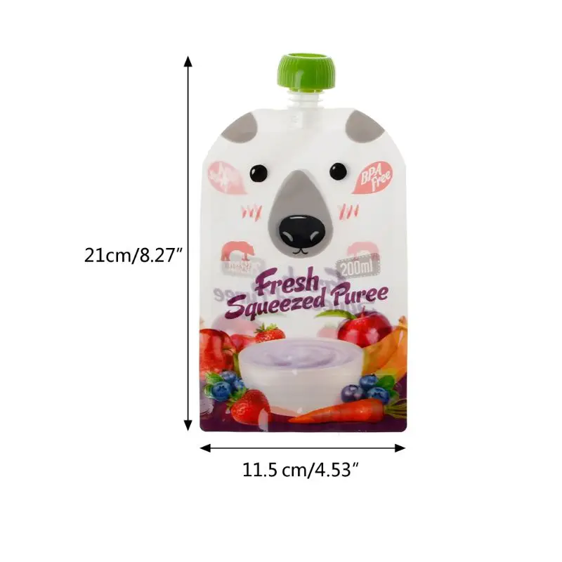 

8PCS High Quality Resealable Fresh Squeezed Pouches Practical Baby Weaning Food Puree Reusable Squeeze For Newborn