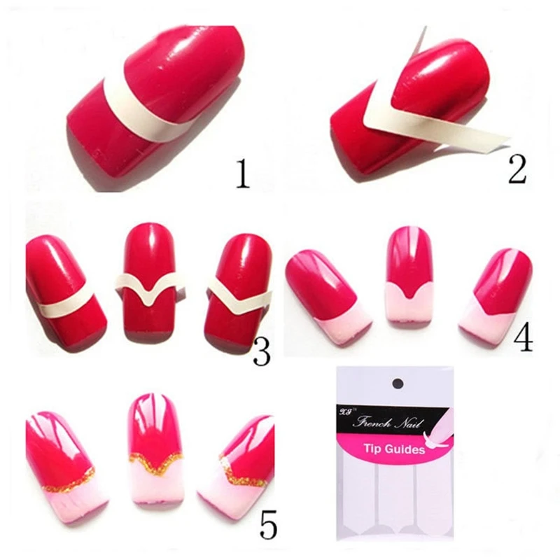 100 шт./лот Французский маникюр ногтей Советы Форма бахрома 3 стиля Руководство
