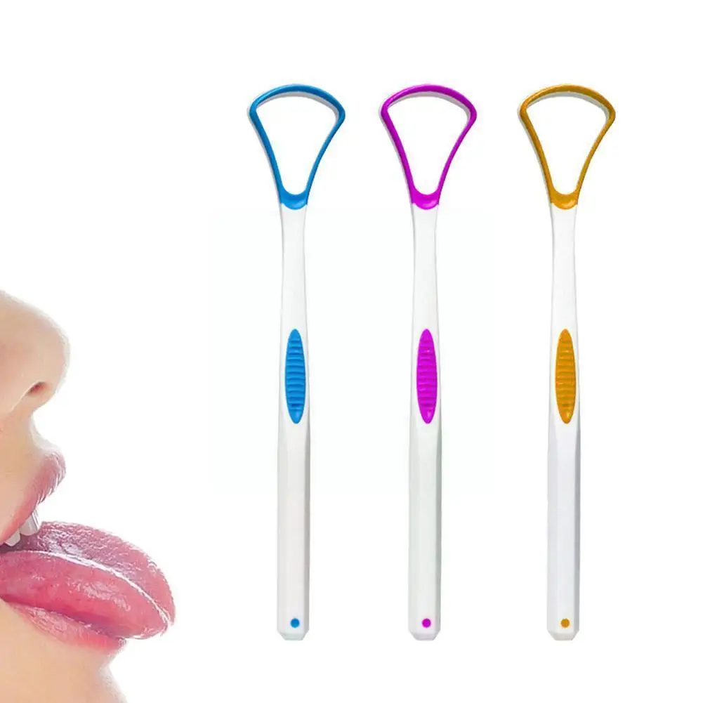 

Random Color Tongue Scraper Remove Breath Tongue Brush Scraping Cavity Bacteria Cleans Y0f7