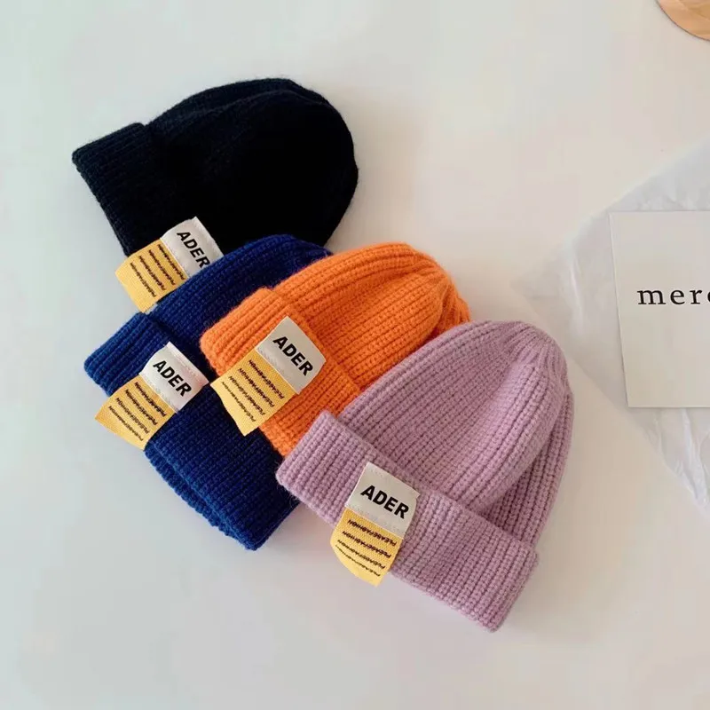 Осень 2021 новинка детская вязаная шапка в Корейском стиле для колледжа с большими