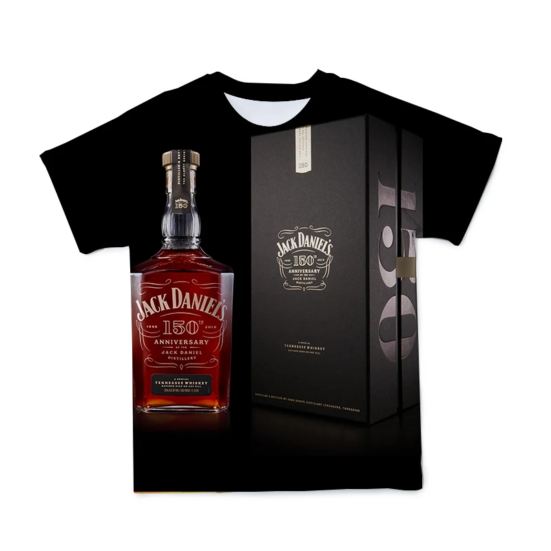 

2021 3D Summer TShirts Men Short Sleeve Malt Whiskey Cool T-Shirt Funny Wine Bottle O-Neck T Shirt Streetwear Clothing 110-6XL