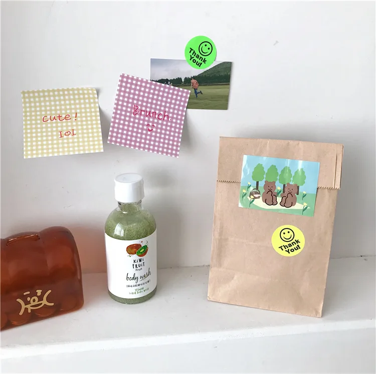 Sandro томатный яйцо в зеленую клетку упаковочный пакет самоклеящихся стикеров