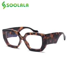 SOOLALA Square Blue Light Blocking Reading Glasses Women Ladies Computer Women's Magnifier Presbyopia Eyeglasses Frame Brand