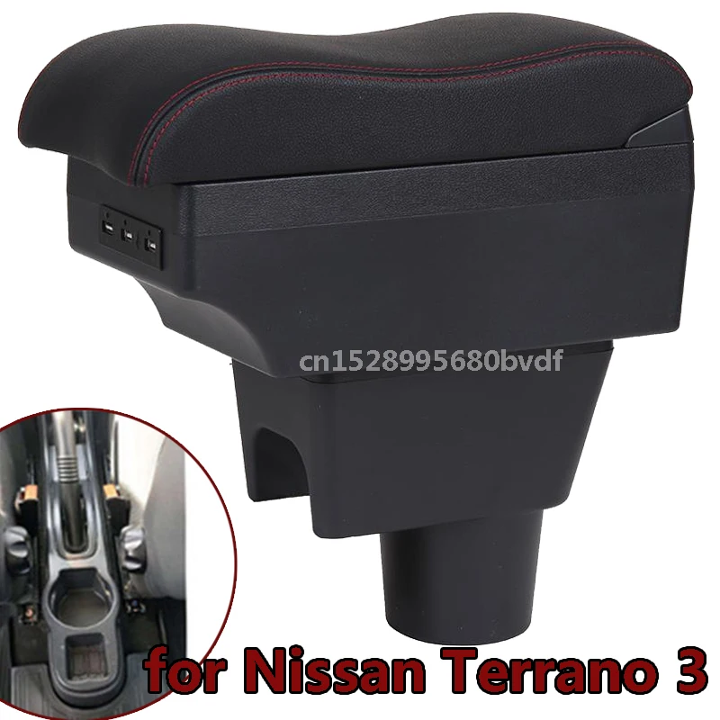 

Подлокотник для Nissan Terrano 3, центральный ящик для хранения, аксессуары для автомобиля, интерьер с USB-светодиодом
