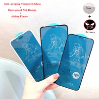 18d anti spy dust net tempered glass for iphone 12 mini 11 pro xs max x xr 7 8 6s plus privacy screen protector airbag edge film
