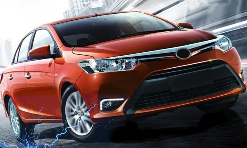 Для Toyota Vios Yaris Sedan 2014 2015 автомобильные мигающие противотуманные фары светодиодные