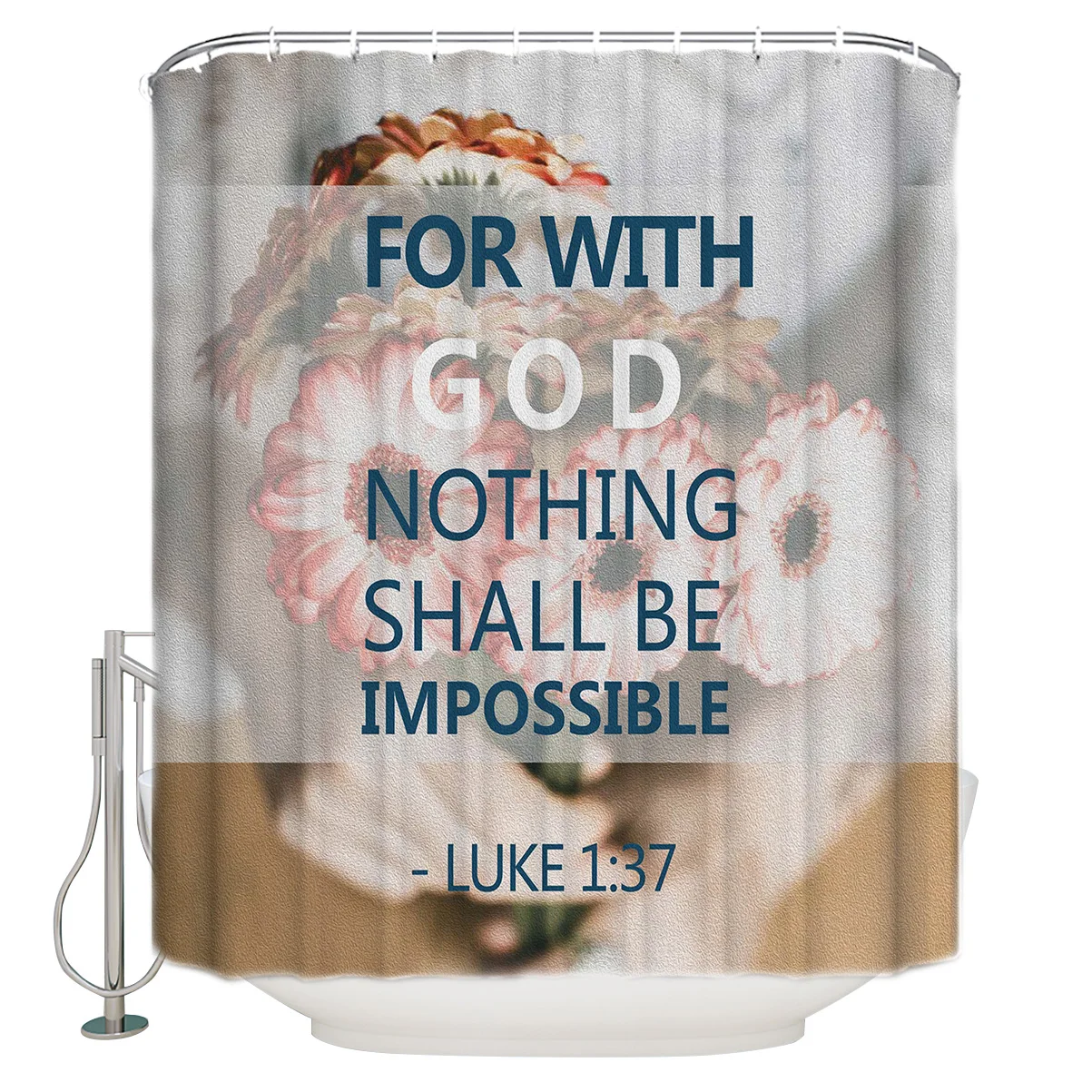 Занавеска для душа с цитатой гвоздики из Библии занавеска на английском языке