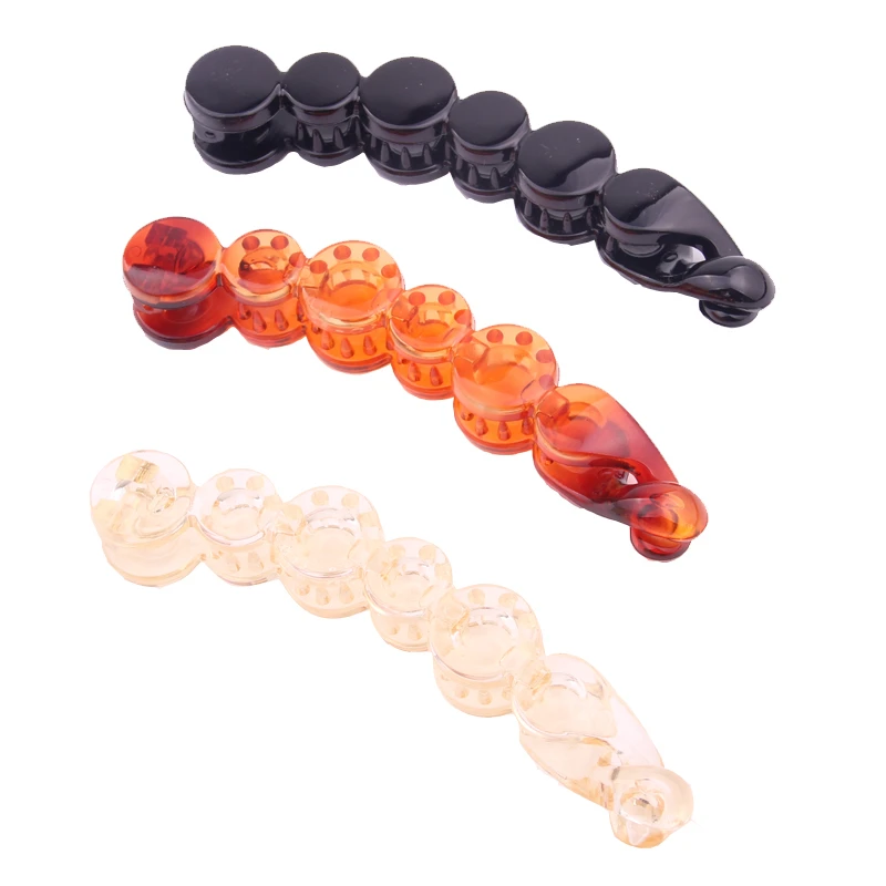 

10 CM Free hair style Hairpins Banana Hair Clip For Women Solid tortie pearl Shape Hair claw Twist Ponytail Holders RENA CHRIS