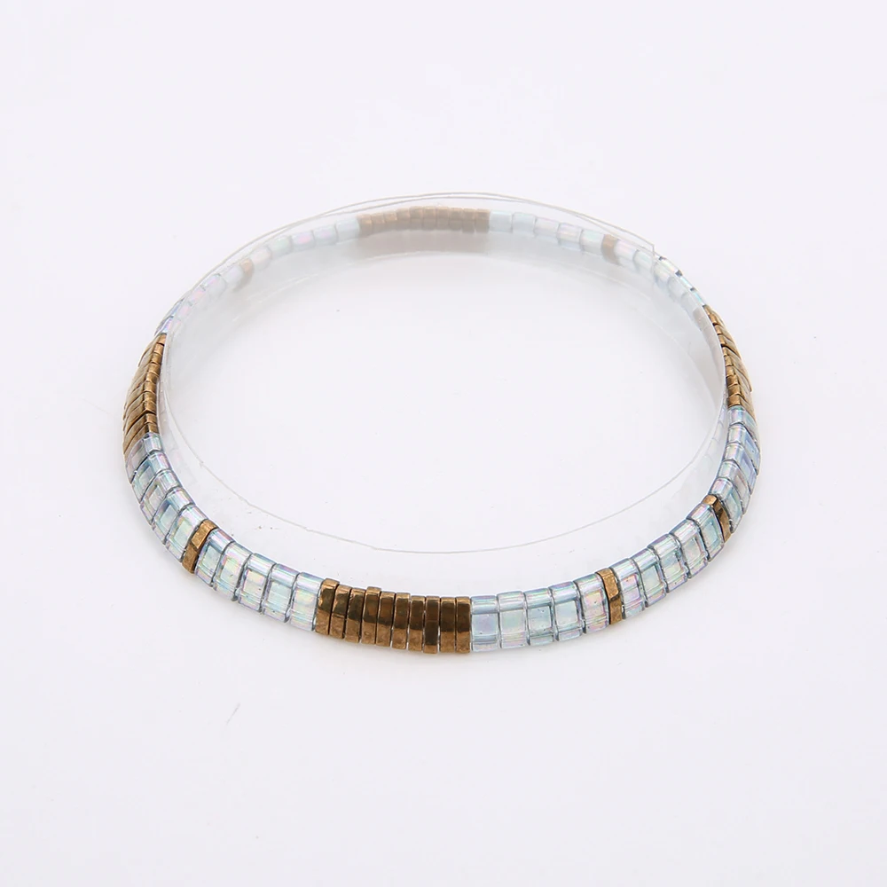 Rttooas новинка простой браслет плоский растягивающийся квадратный для женщин и