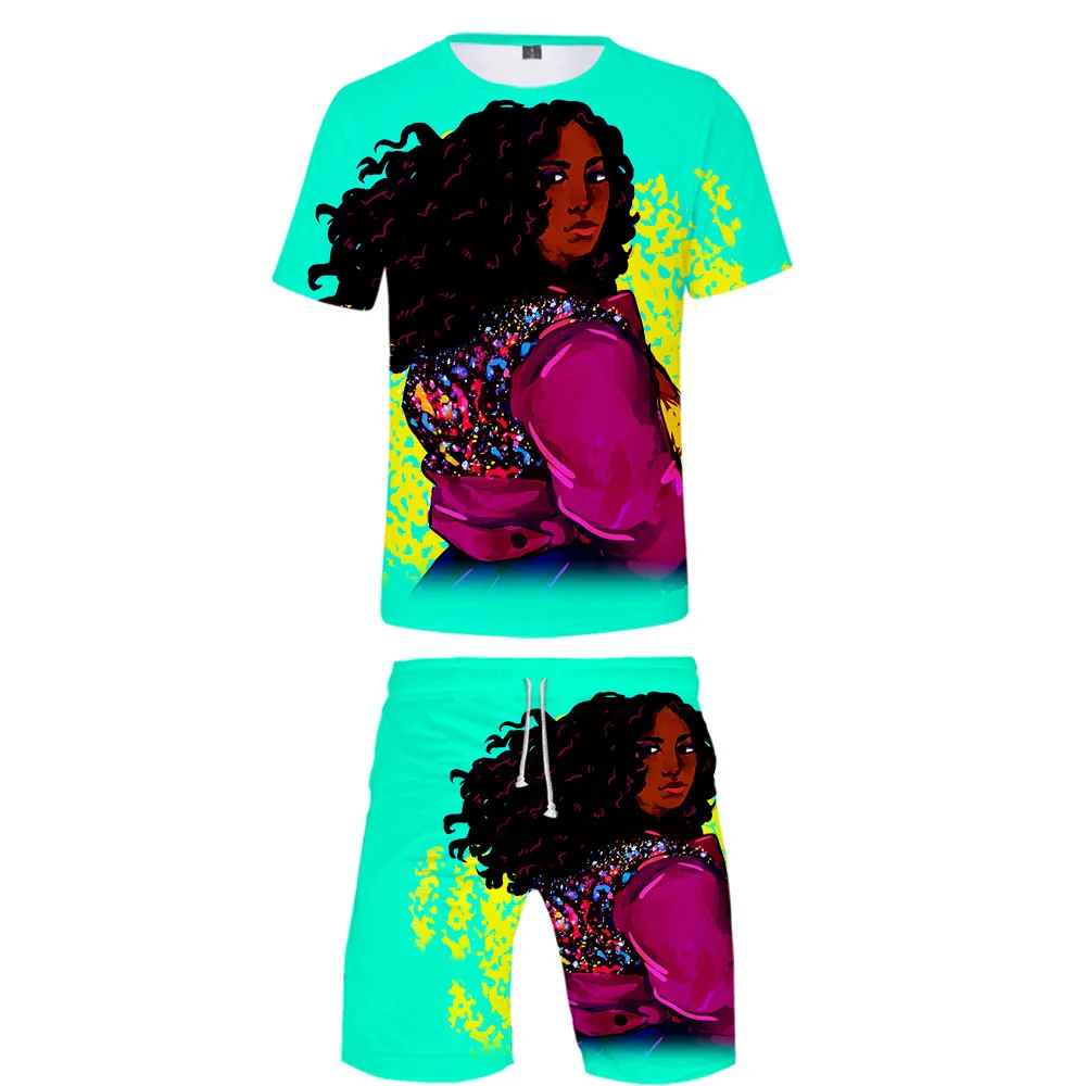 Новинка 2019 комплект из футболки с 3d принтом Raper Lizzo и коротких штанов спортивный