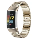 Блестящий металлический ремешок для часов Fitbit Charge 5, браслет стразы из нержавеющей стали для зарядки 5, сменный Браслет для женщин