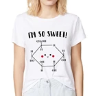 Милая молекулярная формула глюкозы, забавная футболка, женская новая белая Повседневная Милая женская футболка geek girl