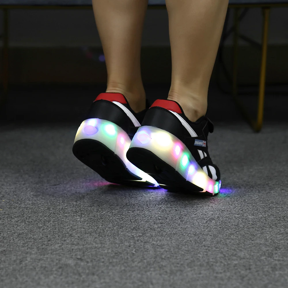 Heelies usb зарядка светодиодный светильник кроссовки с одним колесом мальчик девочка роликовые коньки повседневная обувь с роликом