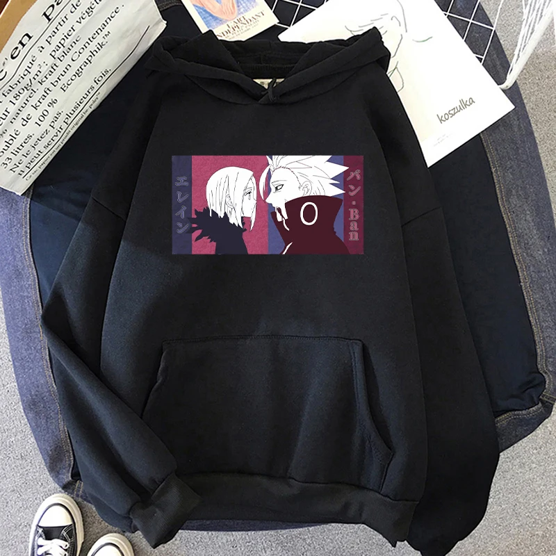 

Anime The Seven Deadly Sins Hoodie Men's Ban and Elaine Nanatsu No Taizai Sweatshirt Spring Autumn Fashion Women's Anime Hooded