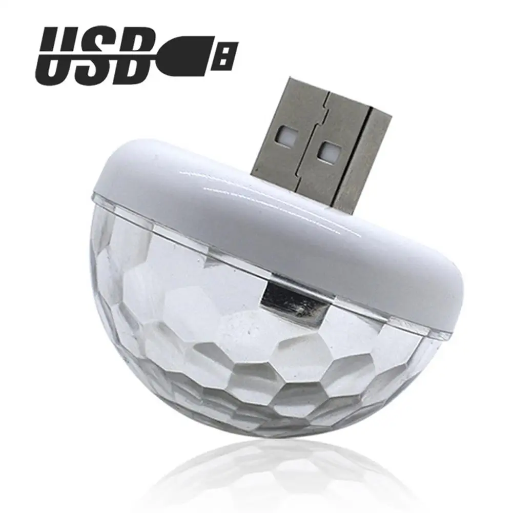 Миниатюрная светодиодная сценическая лампа с голосовым управлением и USB 3 цвета