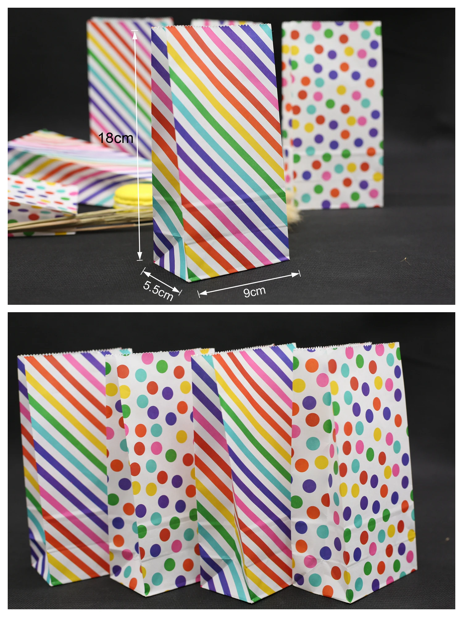 Цветной пакет из крафт-бумаги в горошек сумочки для вечеринок пакеты конфет