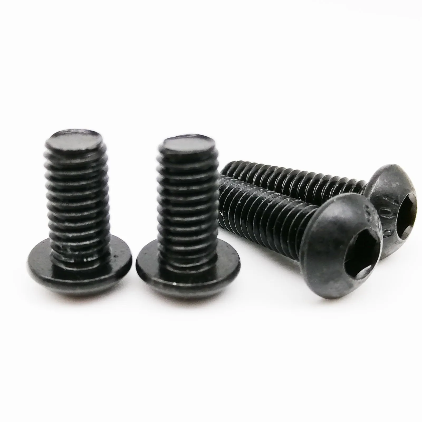 5/10/25/50x ISO7380 M1.6 M2 M2.5 M3 M4 M5 M6 M8 Black Grade 10.9 Steel Hex Hexagon Socket Button Round Head Screw Bolt L= 3-80mm |