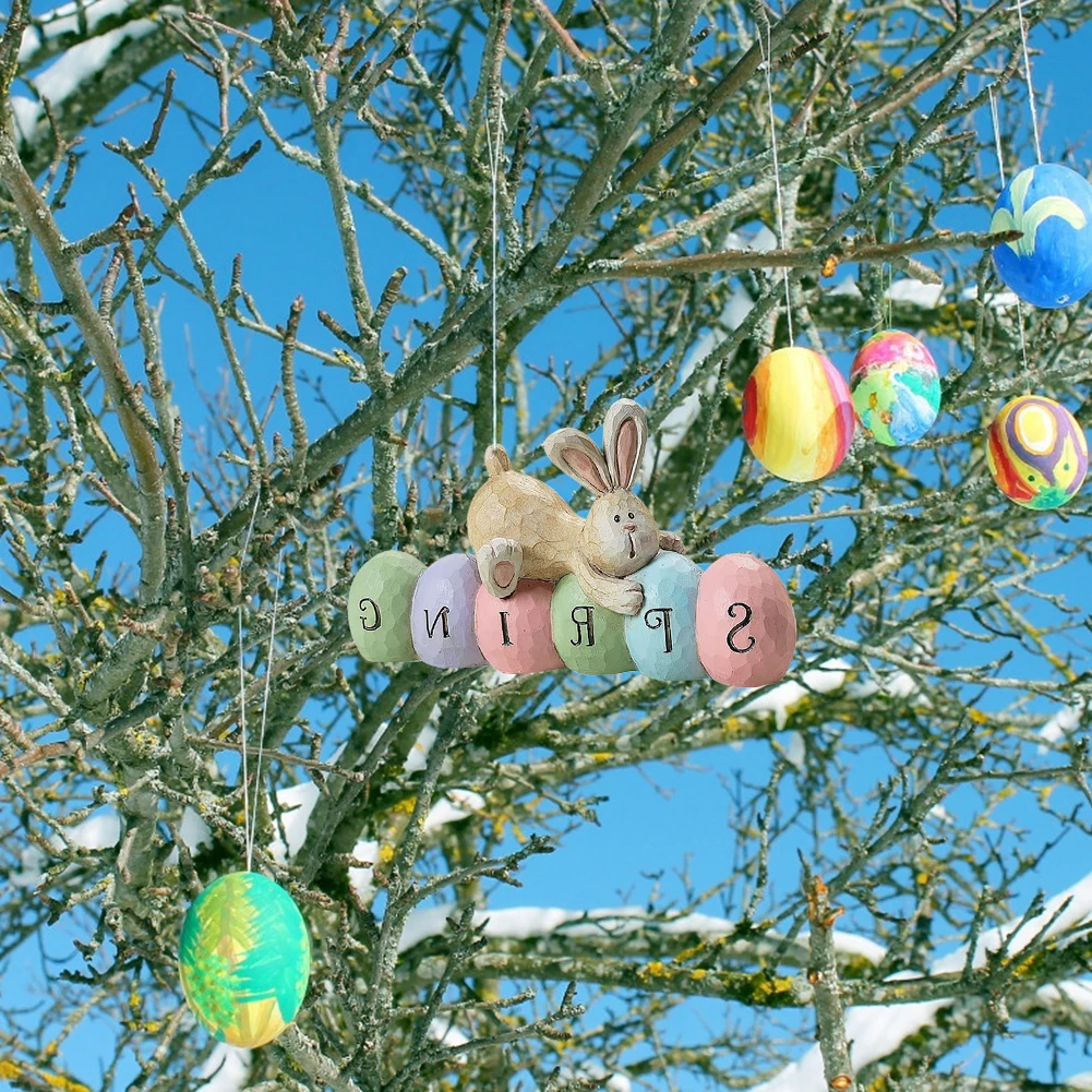 

New Easter Rabbit Eggs Decoration Handmade Ornaments Easter Bunny Egg for Bedroom Party Decor Children Mother Teachers Gifts#38