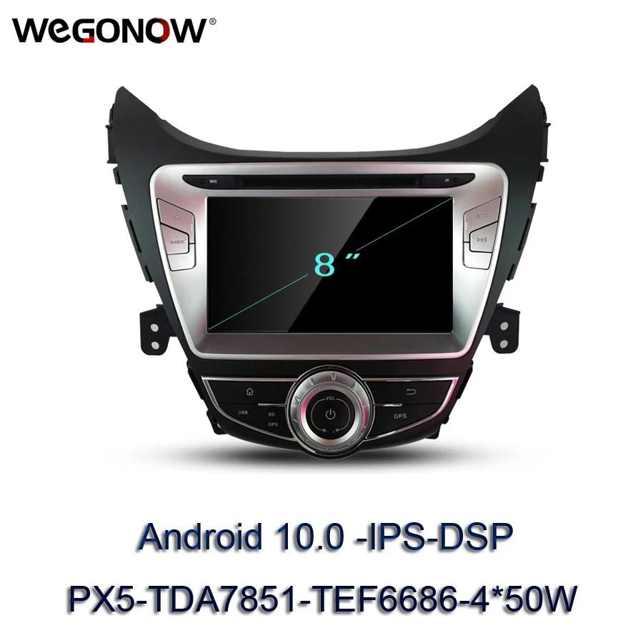 Автомобильный DVD плеер PX6 8 ядер 64 Гб ПЗУ Android 2011 для Hyundai Elantra Avante I35 2013 5 0 GPS Wi Fi 4G