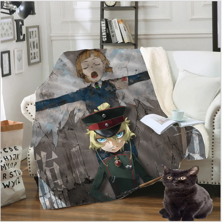 Youjo Senki Saga of Tanya the Evil аниме одеяло 3D принт для путешествий флисовое стеганное