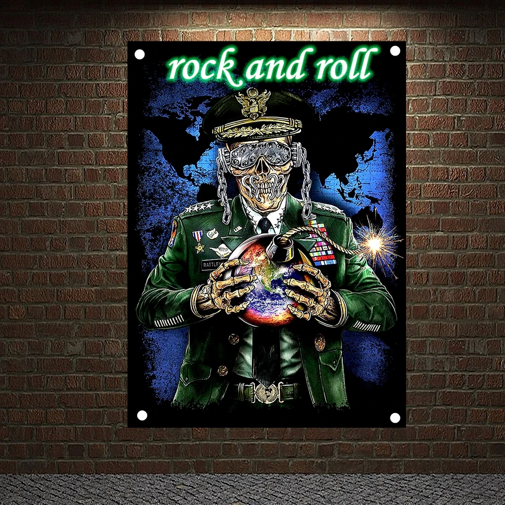 

Rock and Roll Stickers Hip Hop Reggae Posters Wall Hanging HD Printing Art Music Studio Home Decoration Banner & Flag For Gift H