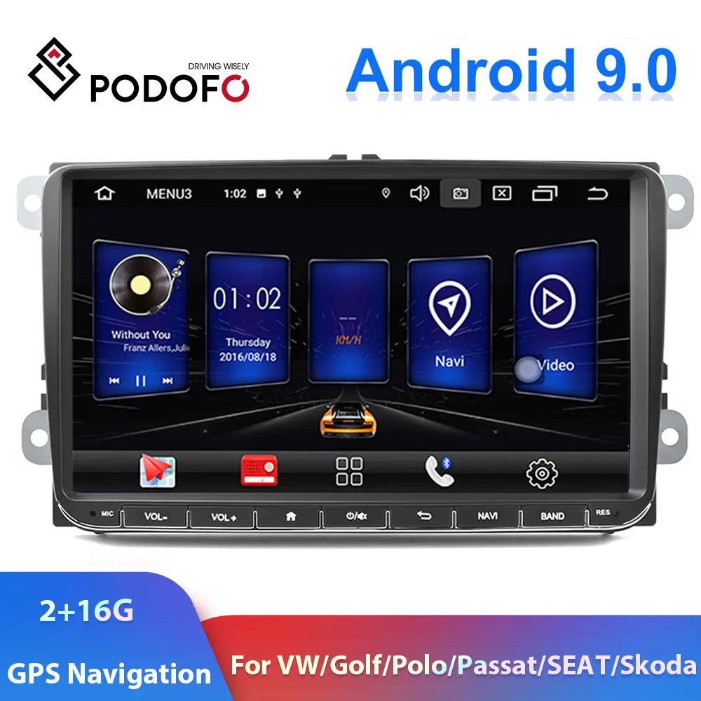 Podofo 9 &quot2din Автомагнитола Android 0 gps Navi Автомобильный мультимедийный плеер для