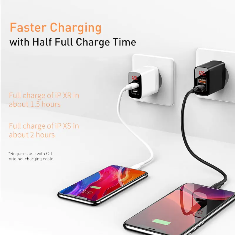Baseus 18 Вт type C USB зарядное устройство для iPhone 11 Pro Max Quick Charge 3,0 PD3.0 быстрое зарядное устройство для телефона с FCP AFC для huawei samsung