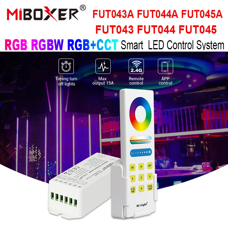 

Miboxer RGB RGBW RGB+CCT LED Strip Controller Smart LED Control System FUT043 FUT044 FUT045 FUT043A FUT044A FUT045A