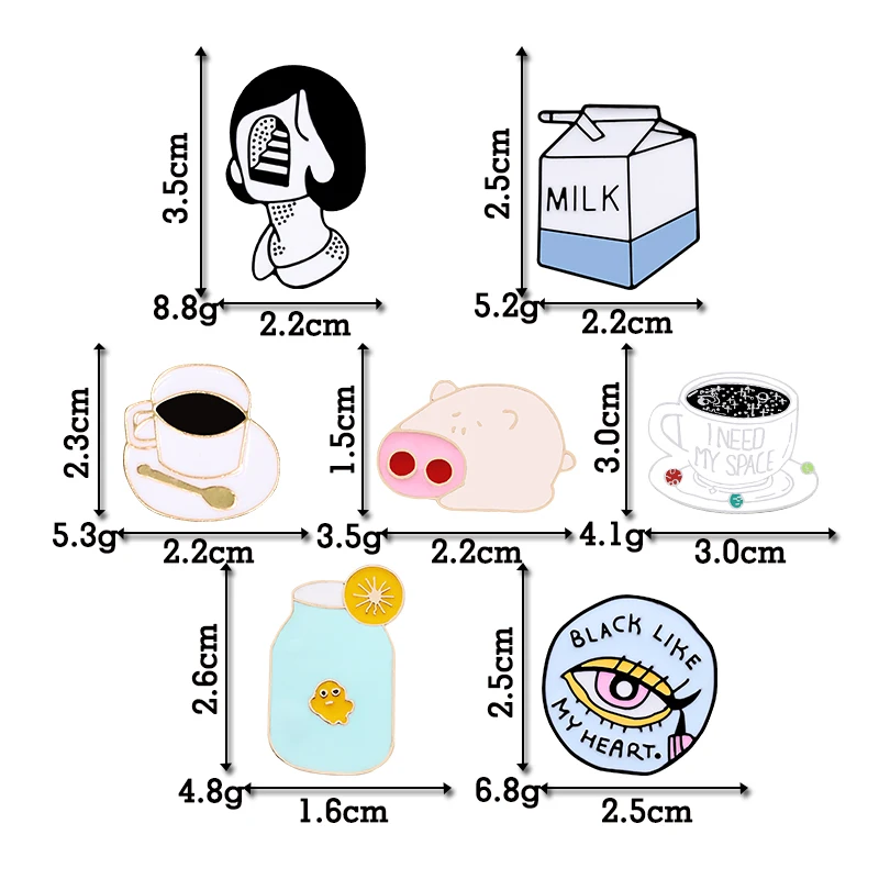 Броши и булавки в виде мультяшной чашки кофе эмалированная булавка Милая свинья