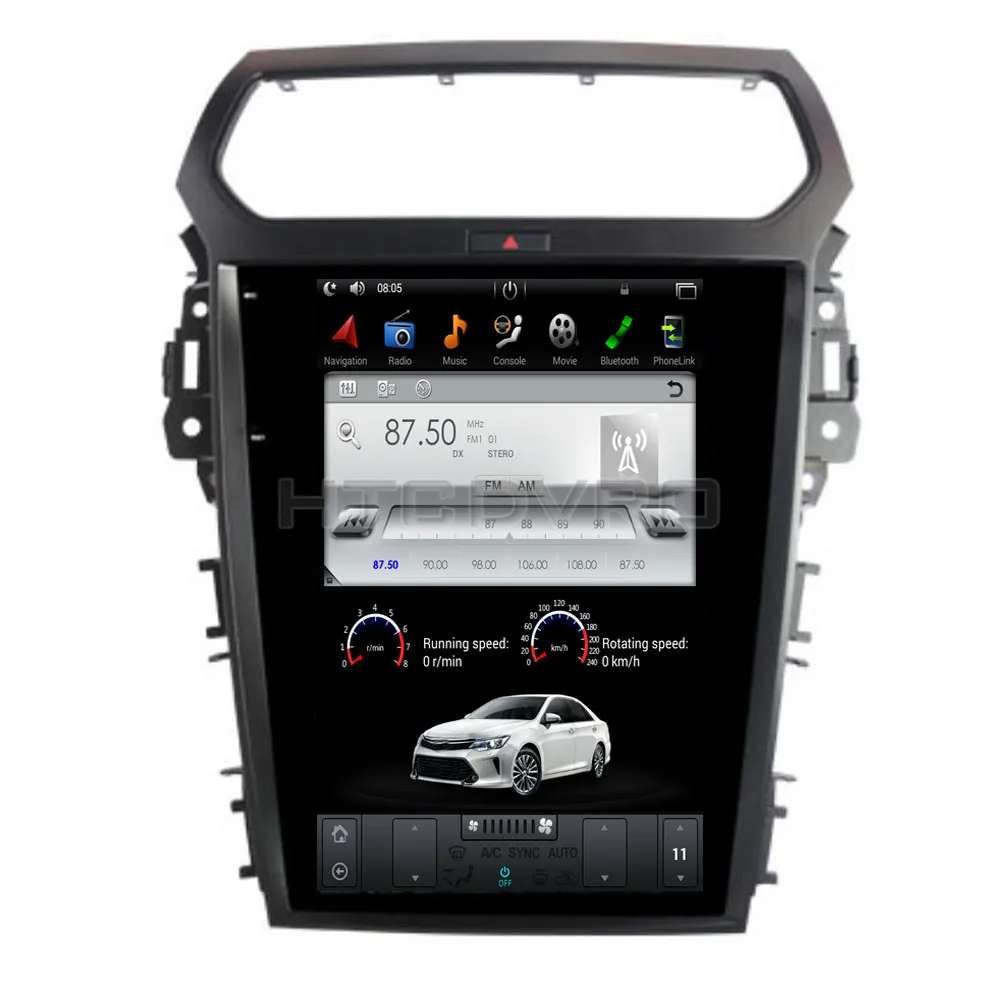 YMODVHT 12 1 дюймов Telsa стиль вертикальный экран четырехъядерный Android 7 2 Гб RAM