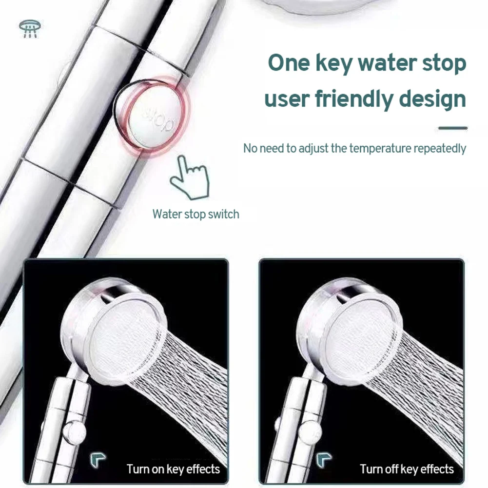 

High Pressure Spray Shower Head Water Saving 360 Rotated Rainfall Shower Head Bathroom Hand-held Pressurized Massage