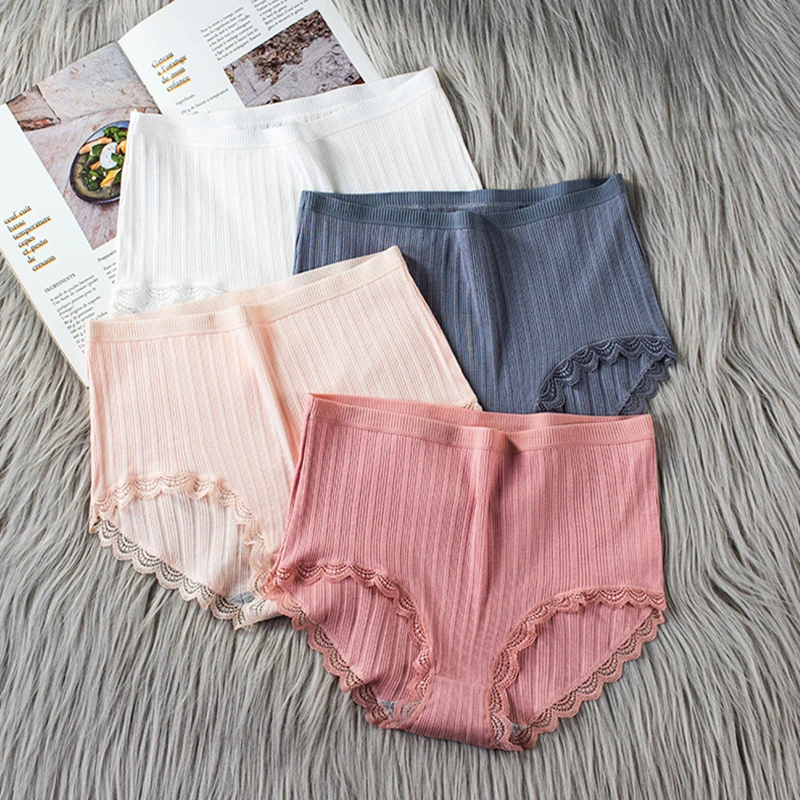 Женский хлопчатобумажный с завышенной талией нижнее белье Мягкие и удобные