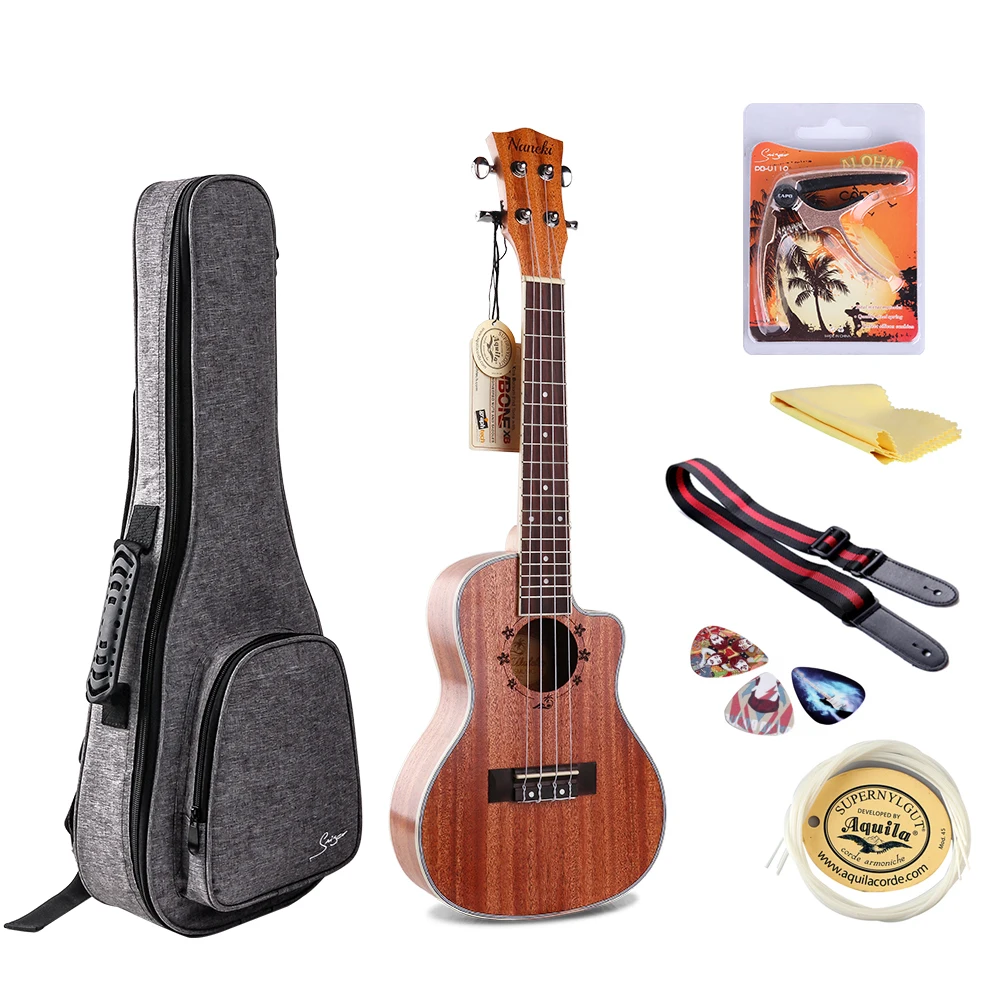 

NA-15C 24 Inch Ukulele Mahogany Wood Body Ukulele Neck Close-type String Pegs Ukelele Uke gifts Musical Stringed Instrumen