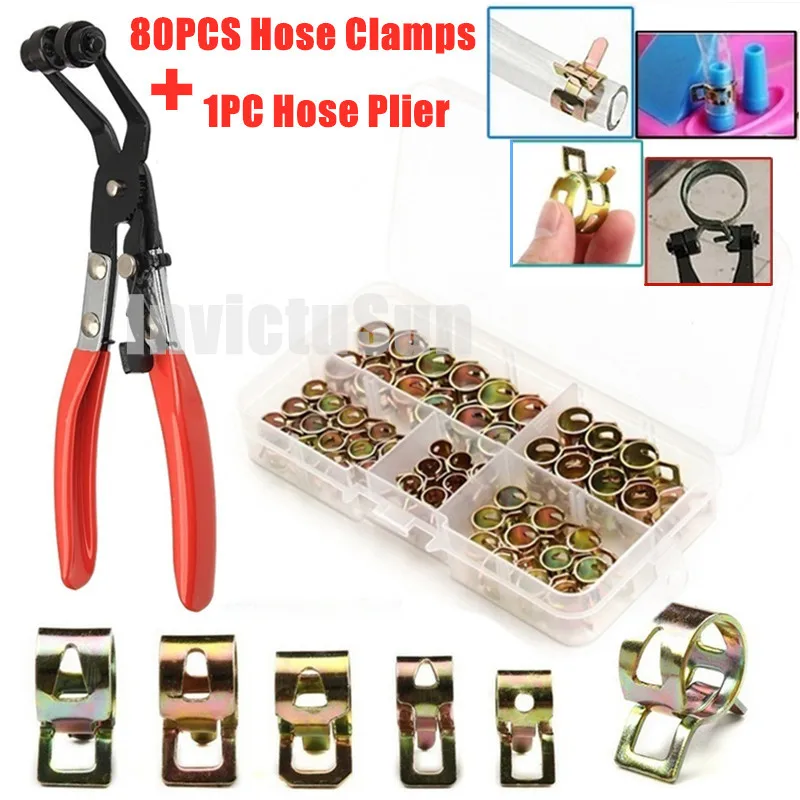 80 шт 6/7/8/9/10 мм пружинный зажим Топливопровод шланг водяной трубы Воздушная трубка