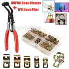 80 шт, 678910 мм пружинный зажим Топливопровод шланг водяной трубы Воздушная трубка фиксатор крепления + 1 шт плоскогубцы для шлангов