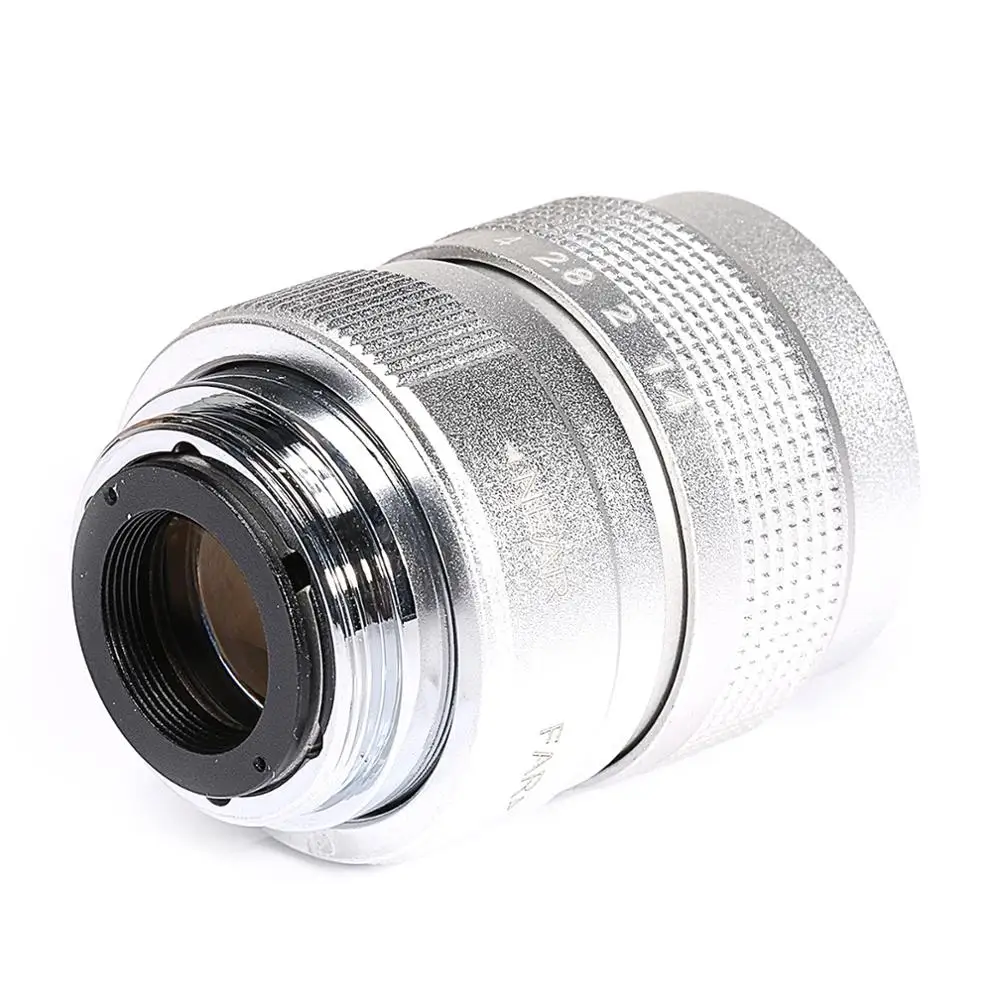 Silver Fujian 25mm F1.4 CCTV camera lens+ C-EOSM Mount Ring for Canon EF-M Mount M50 M1 M2 M3 M4 M5 M6