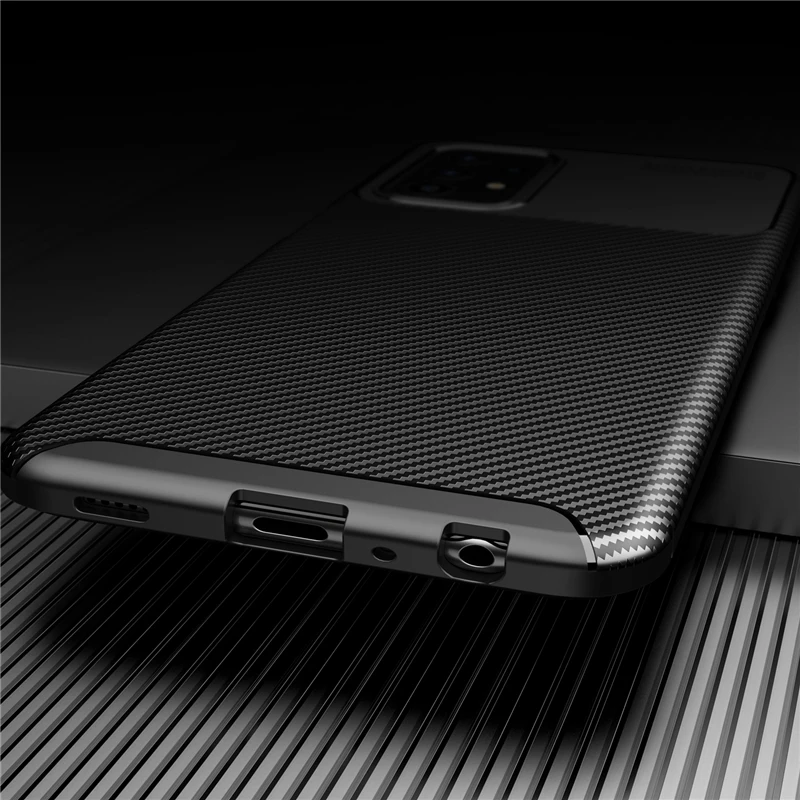 KEYSION Phone Case for Samsung A52S A72 A73 A33 A53 A13 5G Carbon Fiber Texture Shockproof back Cover For Galaxy A12 A22 A82 A32