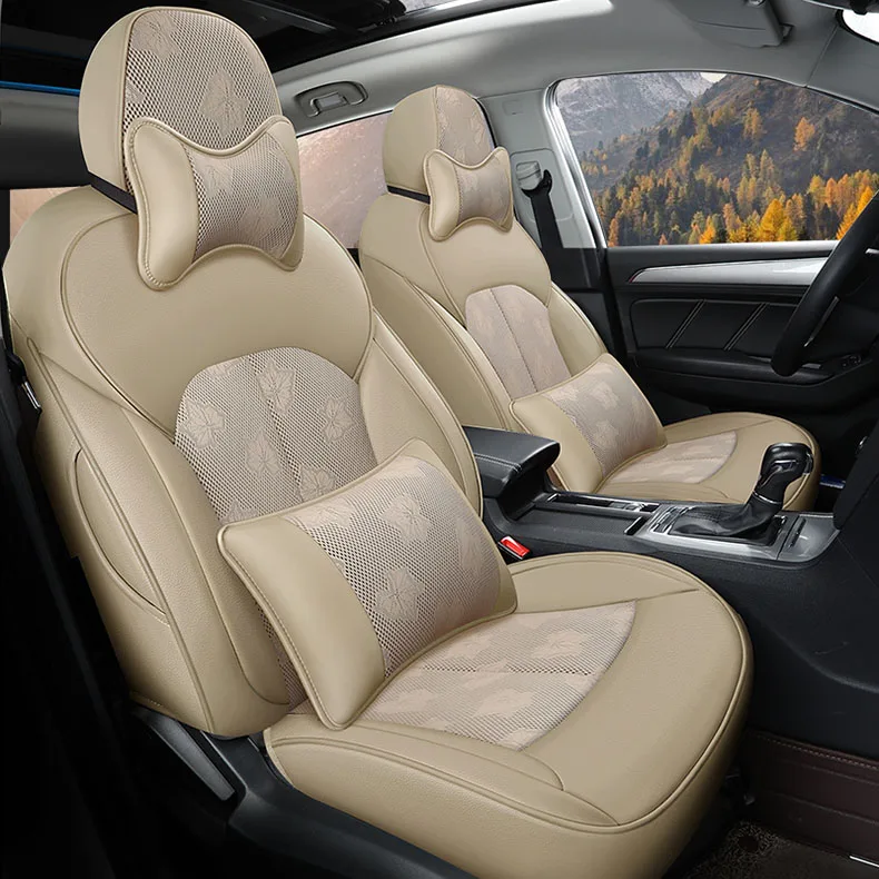 BEIGE LUX Пользовательские чехлы для автомобильных сидений кожаные подходят для авто ROEWE RX5 автомобильные коврики для стола или пола автомобильные аксессуары Стайлинг авточехлы - Название цвета: BEIGE LUX