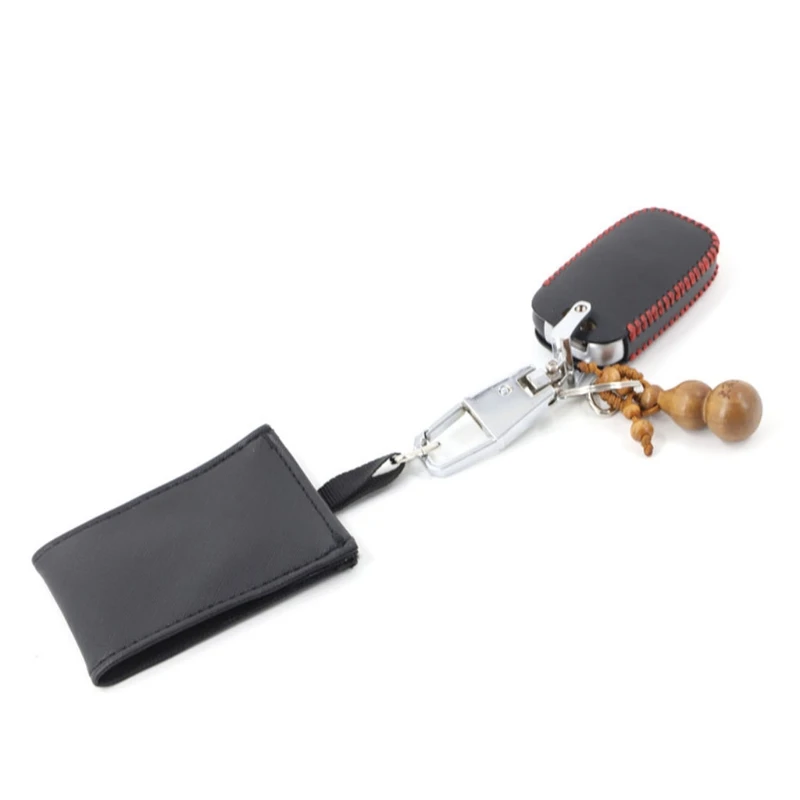 

Faux Leather Card Mask Storage Bag Case Portable Keychain Face Covering Holder Pocket Anti-Dust Hanging Clip Organizer Q1JE