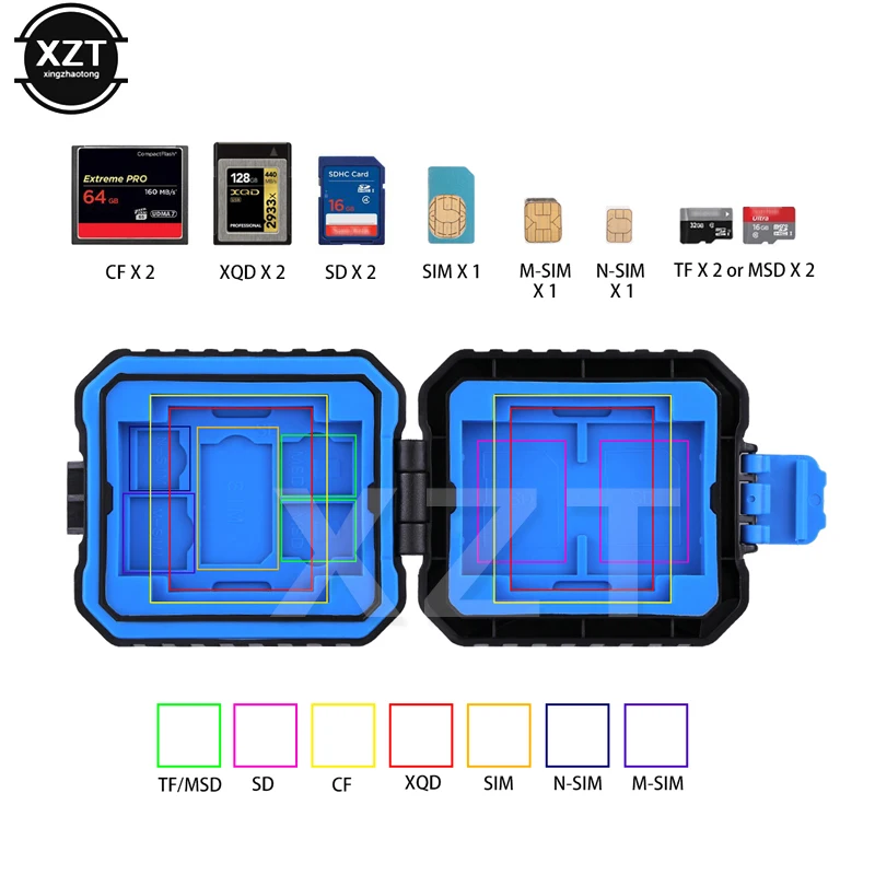 11 в 1 Micro SD чехол для держателя карты памяти водонепроницаемый - Цена: 
