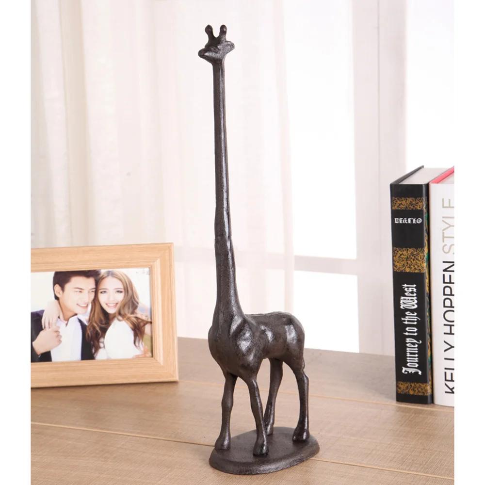 

Iron Giraffe Orament Creative Giraffe Tissue Holder Vintage Art Decoration