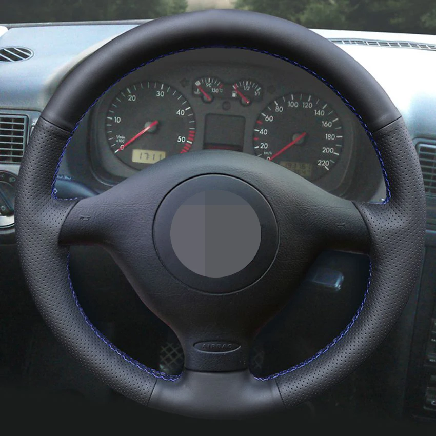 black steering wheel cover soft artificial leather steering wheel cover for volkswagen vw golf 4 mk4 old vw passat b5 free global shipping