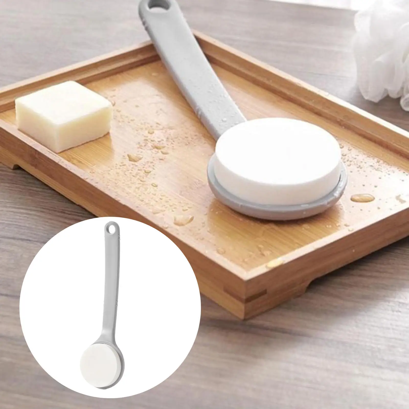 Лосьон-аппликатор щетка для мытья тела мягкая с длинной ручкой