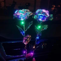 simulation rose immortal valentines bouquet gold foil anniversary festival led flower for home birthday gift artificial flowers