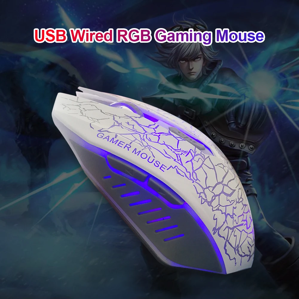 

VODOOL USB Wired Computer Mouse Mice Dazzling Luminous Silent 2400DPI Gaming Mouses Office Home for PC Laptop Desktops Gamer