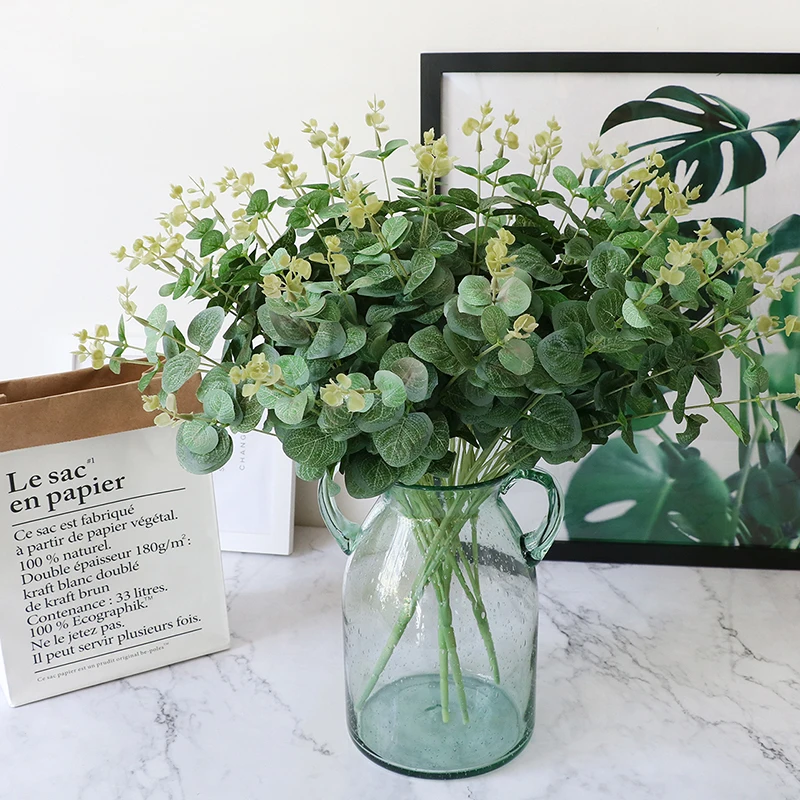 Искусственный эвкалипт украшения для домашней свадебной вечеринки зеленые