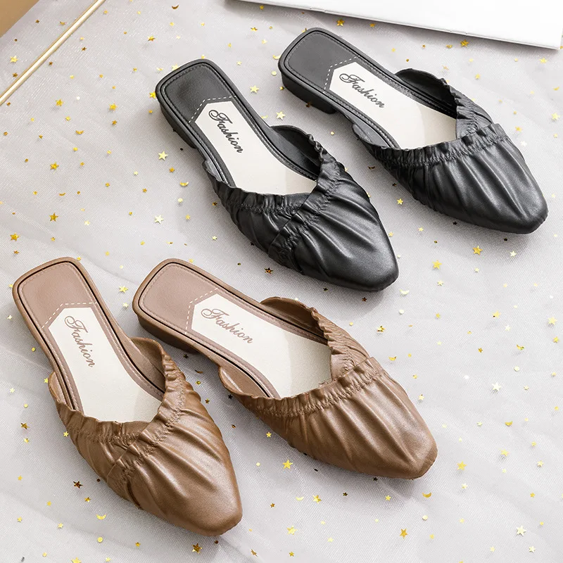 

Women Summer Semi-slippers New Lazy Shoes Outside Wearing Fashion Net Red Cool Drag Ins Tide Shoes Breathable Shock Absorption