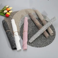 placemat table mat european style heat resistant polyester non slip round braided tableware mat for kitchen tool