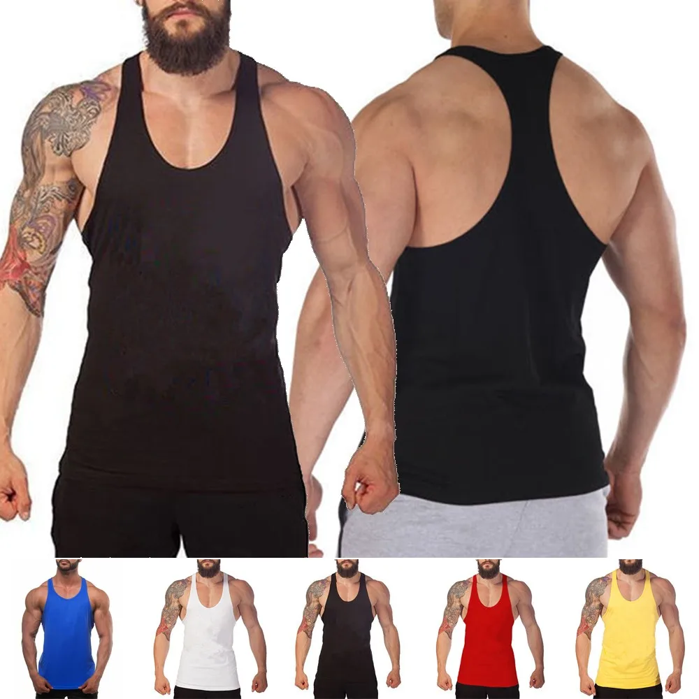 

Men Sleeveless Vest Tank Top Bodybuilding Sleeveless Gym Training Muscle T Shirt Summer Gym Male Clothing Vest Shirts Plus Size